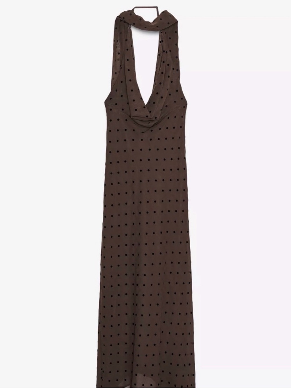 Zara Polka Dot Scarf Maxi Dress Size Small - Picture 3 of 5